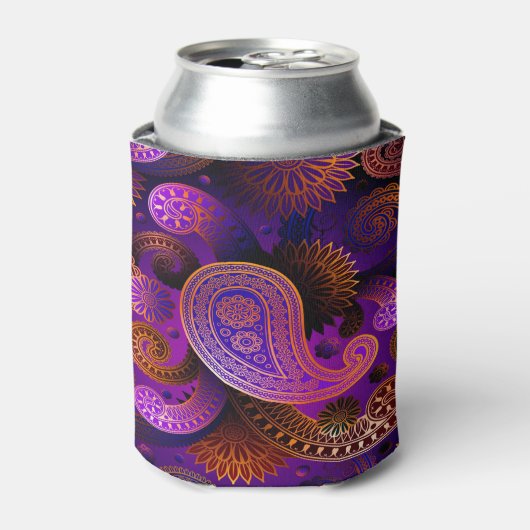 Koelboxxen/Paarse Paisley Blikjeskoeler (Blikje Voorkant)