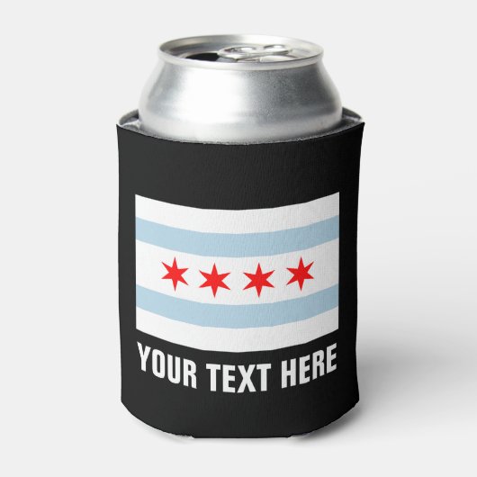 Koelboxxen van de Chicago-vlag | Aangepaste bierho Blikjeskoeler (Blikje Voorkant)