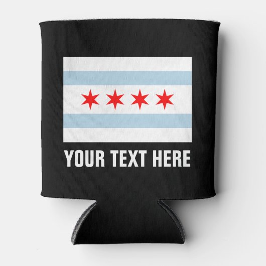 Koelboxxen van de Chicago-vlag | Aangepaste bierho Blikjeskoeler (Voorkant)