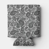 Koelboxxen/Zwart & Wit Paisley Blikjeskoeler (Achterkant)