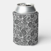 Koelboxxen/Zwart & Wit Paisley Blikjeskoeler (Blikje Achterkant)