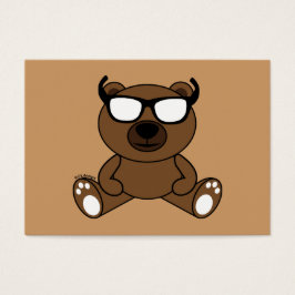  Koelbruin beer met zonnebrillen Visitekaartje