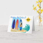 Koeldag op de strandsurfplank, zaterdag kaart (Gele Bloem)