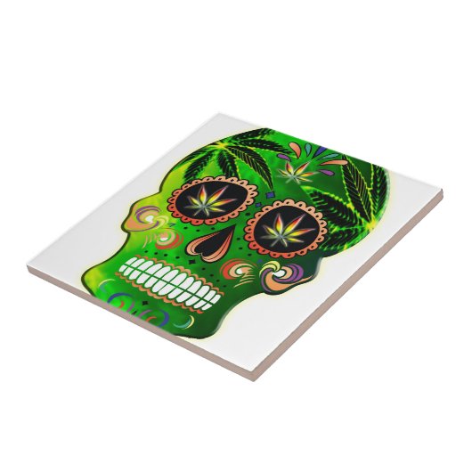 Koeldag van de dode suikerschedel tegeltje (Zijkant)