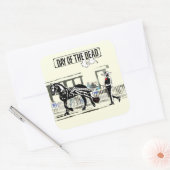 Koeldag van de dode witte en zwarte schil vierkante sticker (Envelop)