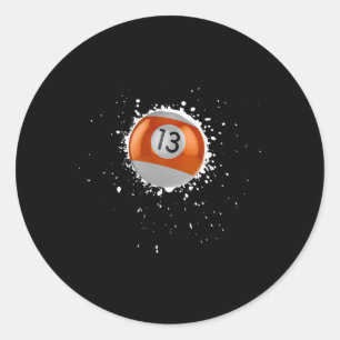 Koele 13-ball Thirteen Pool Biljart Paint Splatte Ronde Sticker