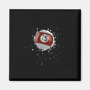 Koele 15-ball Fifteen Pool Biljart Paint Splatter Magneet