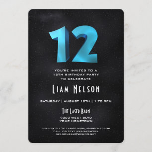 Koele 3D op Black 12e verjaardag Uitnodiging