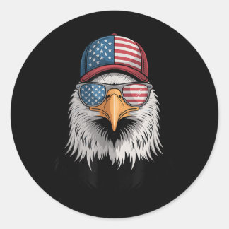 Koele 4th of July Eagle USA Vlag Zonnebrillen Inde Ronde Sticker