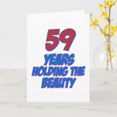 Koele 59 jaar oude verjaardag design kaart (Gele Bloem)