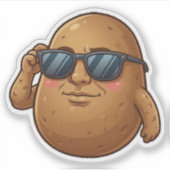 Koele Aardappel Met Zonnebril Sticker (Voorkant)