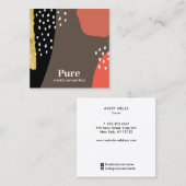 Koele aardse Abstracte kunst Vierkante Visitekaartje (Voorkant / Achterkant)