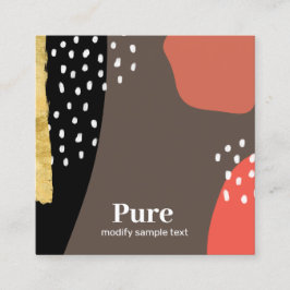 Koele aardse Abstracte kunst Vierkante Visitekaartje