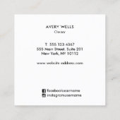 Koele aardse Abstracte kunst Vierkante Visitekaartje (Achterkant)