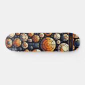 Koele Abstracte Cirkels Navy Sinaasappel Skateboar Persoonlijk Skateboard (Horizontaal)
