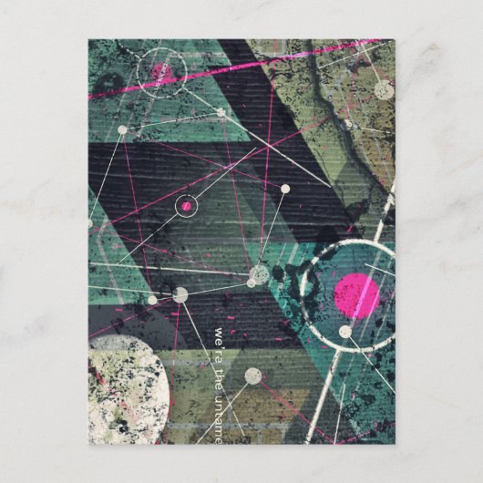 Koele Abstracte Digitale Graffiti Kunst Geometrisc Briefkaart (Voorkant)