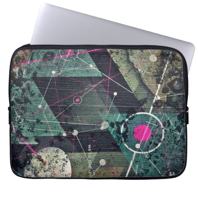 Koele Abstracte Digitale Graffiti Kunst Geometrisc Laptop Sleeve (Voorkant)