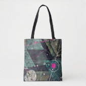 Koele Abstracte Digitale Graffiti Kunst Geometrisc Tote Bag (Voorkant)