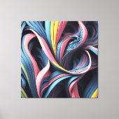 Koele Abstracte Flow Art Pattern 3D-modus Canvas Afdruk (Voorkant)