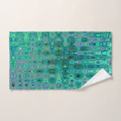 Koele Abstracte Groene en Zwarte Atoomretro Zigzag Bad Handdoek (Handdoek)