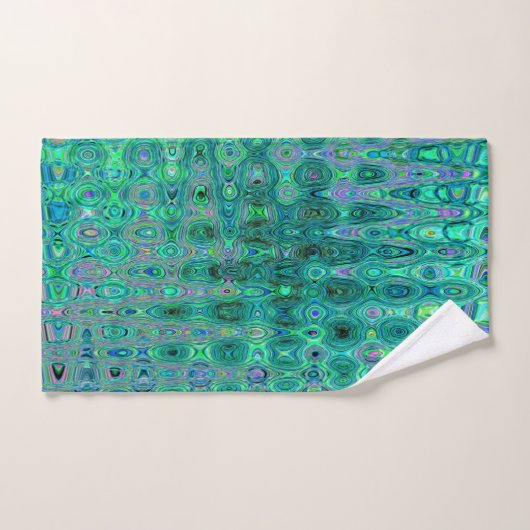 Koele Abstracte Groene en Zwarte Atoomretro Zigzag Bad Handdoek (Handdoek)