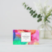 Koele Abstracte meerkleurige Waterverven II Visitekaartje (Staand voorkant)