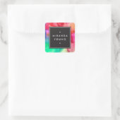 Koele Abstracte Multi-color Waterverven Modern Vierkante Sticker (Tas)