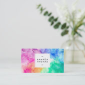 Koele abstracte multi kleur waterverven moderne ku visitekaartje (Staand voorkant)