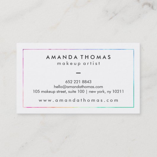 Koele abstracte multi kleur waterverven moderne ku visitekaartje (Achterkant)