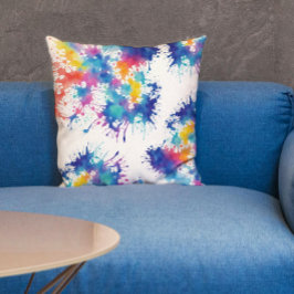 Koele Abstracte Rainbow Paint Spletters Waterverf Kussen