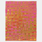 Koele Abstracte Rode en Gele Atomic Retro Zigzags Fleece Deken (Voorkant)