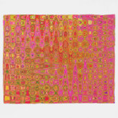 Koele Abstracte Rode en Gele Atomic Retro Zigzags Fleece Deken (Voorkant (Horizontaal))