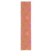 Koele Abstracte Rode en Gele Atomic Retro Zigzags Korte Tafelloper (Voorkant)
