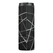 Koele Abstracte Zwart Wit Gestreepte Gitaar Initia Thermosbeker (Achterkant)