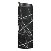 Koele Abstracte Zwart Wit Gestreepte Gitaar Initia Thermosbeker (Geroteerd rechts)