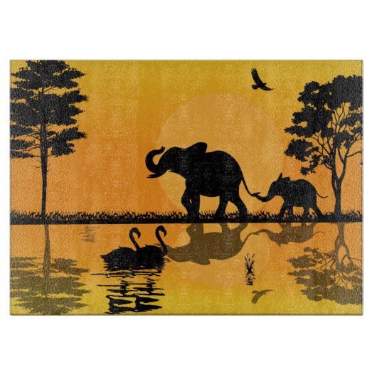 koele Afrikaanse olifantenkeuken Snijplank (Voorkant)