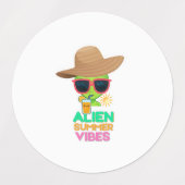 Koele Alien Zomer Vakantie Sfeer Labels (Design 1)