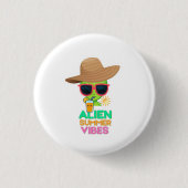 Koele Alien Zomer Vakantie Sfeer Ronde Button 3,2 Cm (Voorkant)