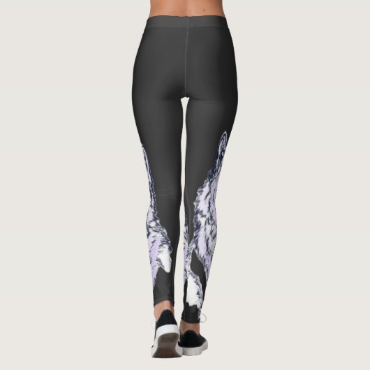 Koele Amethist Witte Wolf Leggings (Achterkant)