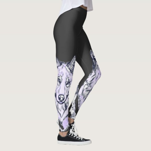 Koele Amethist Witte Wolf Leggings (Rechts)