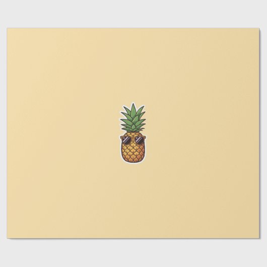 Koele Ananas met Zonnebril Cadeaupapier (Vlak)