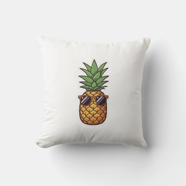 Koele Ananas met Zonnebril Kussen (Voorkant)