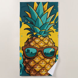Koele Ananas met Zonnebril – Zomerstemming Strandlaken