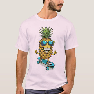 Koele ananas skateboarden t-shirt