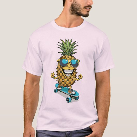 Koele ananas skateboarden t-shirt (Voorkant)