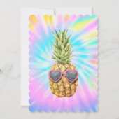 Koele Ananas Tie Dye Baby Shower Kaart (Achterkant)