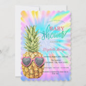 Koele Ananas Tie Dye Baby Shower Kaart (Voorkant)
