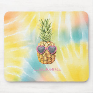 Koele Ananas, Waterverf Regenboog Tie Dye Muismat