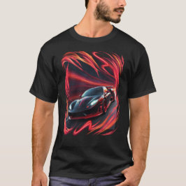 Koele auto, rood storm t-shirt