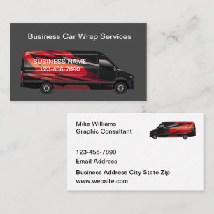 Koele automotive auto wrap diensten visitekaartje